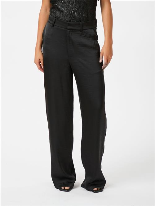 Neo Noir Emmett Heavy Sateen Pants Kvinde Black Bukser Med Brede Ben Str 42 - hos Magasin