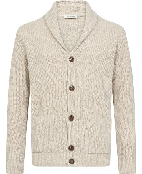 Manifattura Cardigan Mand Hvid Cardigans Str XL - Merino Uld hos Magasin