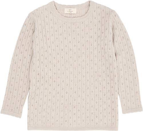 Copenhagen Colors Merino Classic Pointelle Blouse Str 98 Merino - Pale Cream Melan Strik hos Magasin