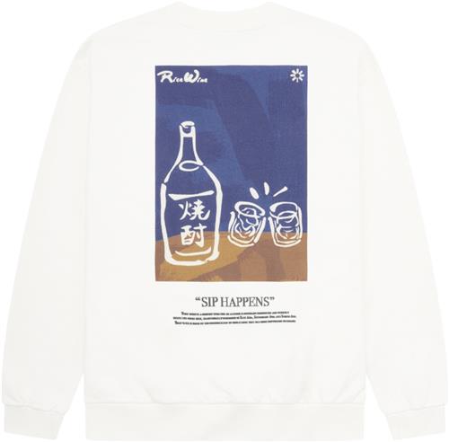 Woodbird Wbcane Sip Crew Mand Off White Sweatshirts Str S - hos Magasin