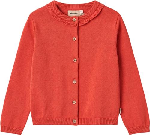 Wheat Strik Cardigan Amy Str 4 år / 104 cm - Candy Red Toppe hos Magasin