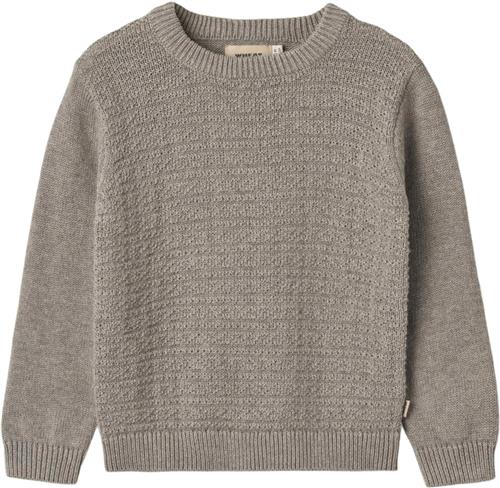 Wheat Strik Pullover Bob Str 116 cm / 6 år - Warm Grey Melange Toppe Bomuld hos Magasin