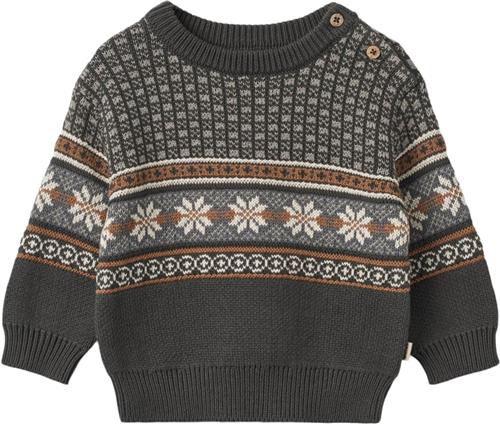 Wheat Jacquard Pullover Elias Str 2 år / 92 cm - Raven Toppe Bomuld hos Magasin