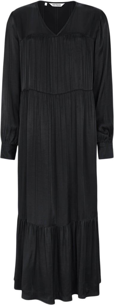 Soft Rebels Srmadelyn Freja Dress Kvinde Striped Jacquard Black Midi Kjoler Str XL - hos Magasin