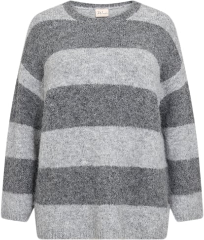 Wasabiconcept Wajolie 1 Kvinde 99110c Lt Grey Melange Combi Sweaters Str 50/52 - Uld hos Magasin