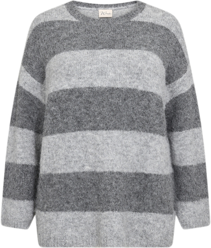 Wasabiconcept Wajolie 1 Kvinde 99110c Lt Grey Melange Combi Sweaters Str 46/46 - Uld hos Magasin