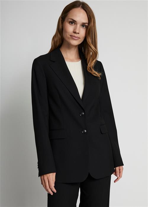 Bruun & Stengade BS Estelle Regular Fit Blazer Kvinde Sort Blazere Str 44 - Polyester hos Magasin