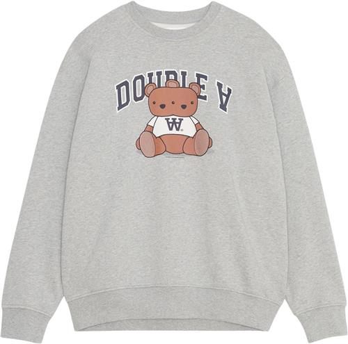 Wood Wood Wwnoel Bear Sweatshirt Mand Grey Melange Sweatshirts Str L - hos Magasin