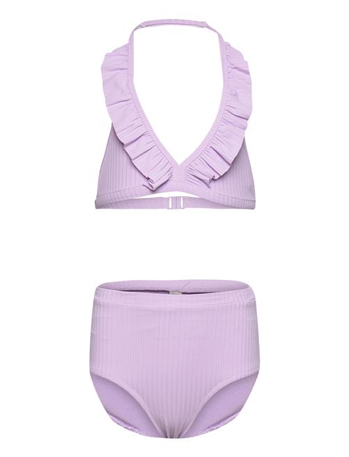 Lindex Bikini Bg Rib With Fril High Lindex Purple