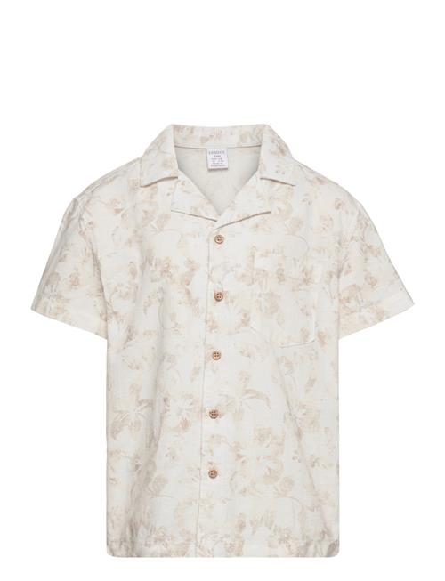 Lindex Shirt Linen Blend Aop Lindex Cream