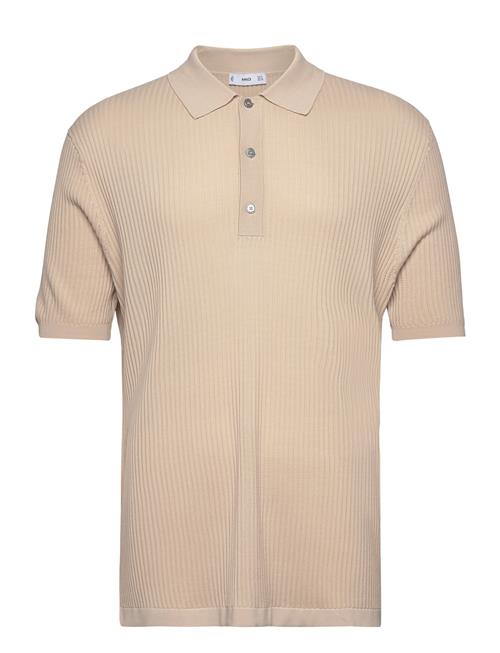 Se Mango Knit Cotton Polo Shirt Mango Beige ved Booztlet