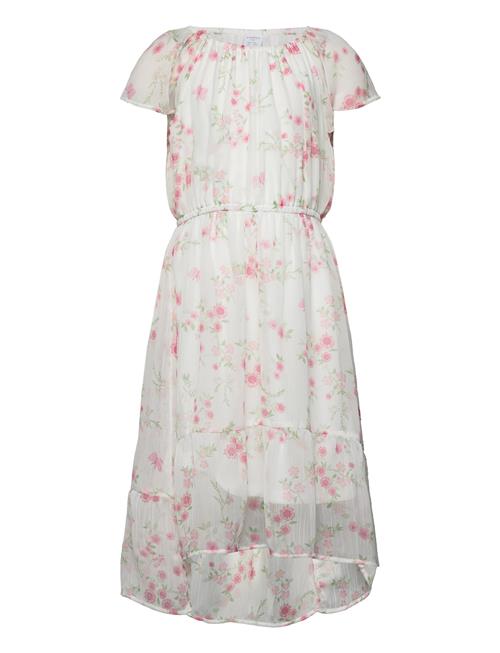 Lindex Dress Hi And Low Chiffon Aop Lindex White