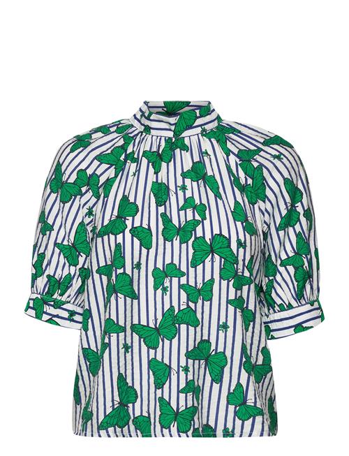 Se Lindex Blouse Majken Print Lindex Green ved Booztlet