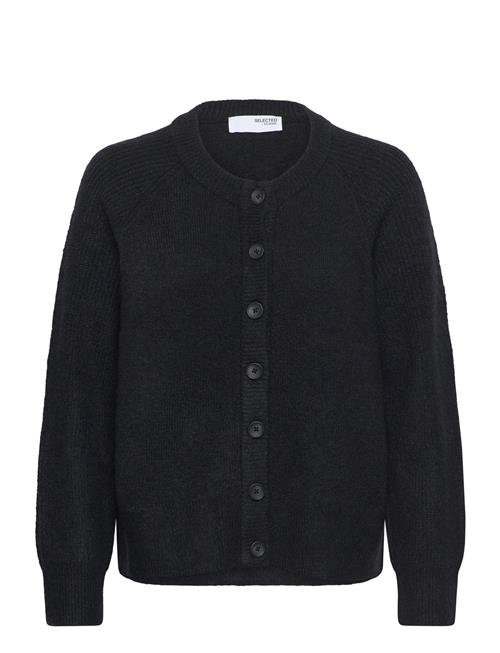 Slfrena Ls Knit Cardigan Camp Selected Black