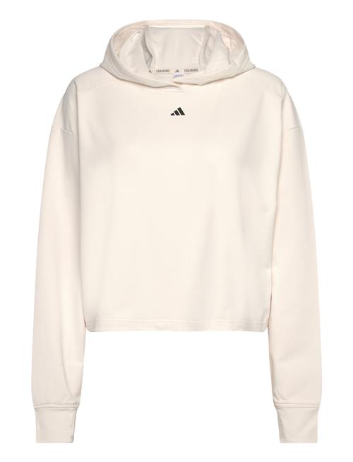 Power Loose Fit Back Ventilation Hoodie Adidas Performance Beige