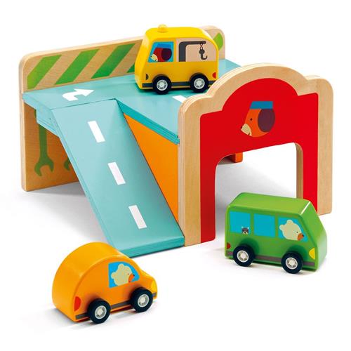 Se Djeco Mini Garage | Rød | 3-6 ved Babyshop