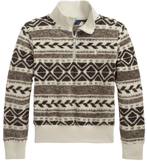 Polo Ralph Lauren FleecetrÃ¸je - Holiday - Creme/Brun m. MÃ¸nster