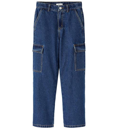 Se Name It Jeans - Cargo - Noos - NkfRose - Dark Blue Denim ved KidsWorld