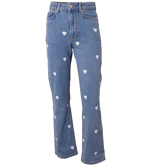 Se Hound Jeans - Heart Printed Denim - BlÃ¥ ved KidsWorld