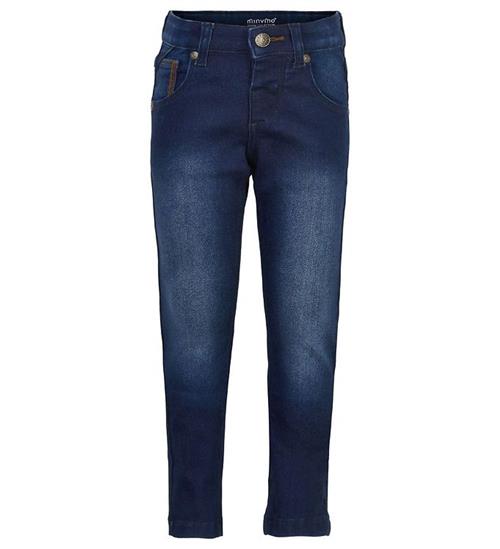 Se Minymo Bukser - Stretch Slim Fit - MÃ¸rkeblÃ¥ Denim ved KidsWorld