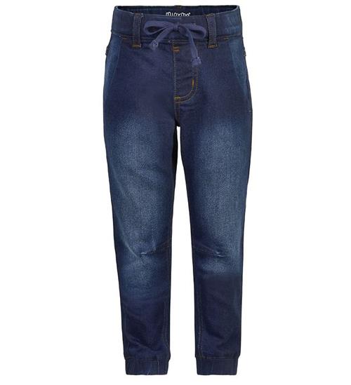 Se Minymo Bukser - Stretch Loose Fit - MÃ¸rkeblÃ¥ Denim ved KidsWorld