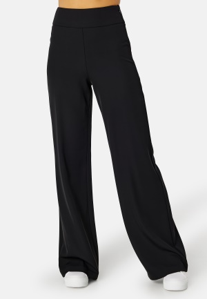 Se BUBBLEROOM Odelle Wide High Waist Pants Black 38 ved Bubbleroom