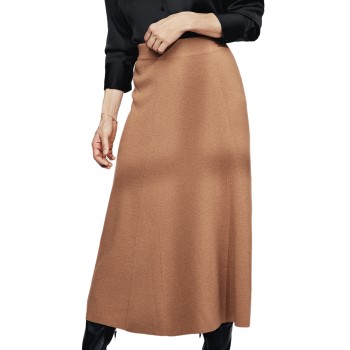 Pierre Robert X Jenny Skavlan Wool Flared Skirt Kamel merinould Medium Dame