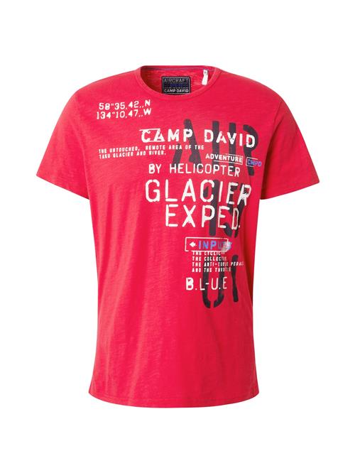 CAMP DAVID Bluser & t-shirts 'Heli Flight'  azur / blodrød / sort / hvid