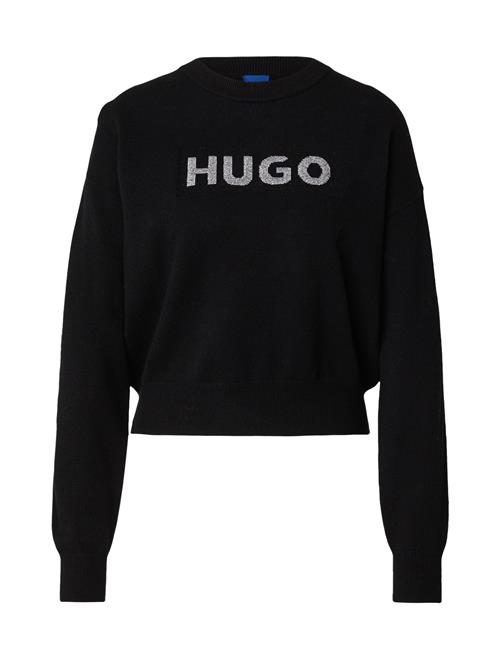 HUGO Pullover 'Slogerix_B'  grå-meleret / sort