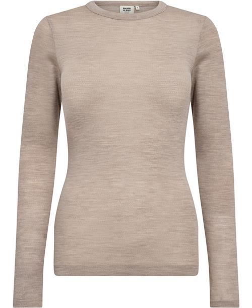 Magasin du Nord Collection Magasin Cilla 1 RWS Merino Wool Kvinde Sand Melange Langærmede Tshirts Str XS Merino