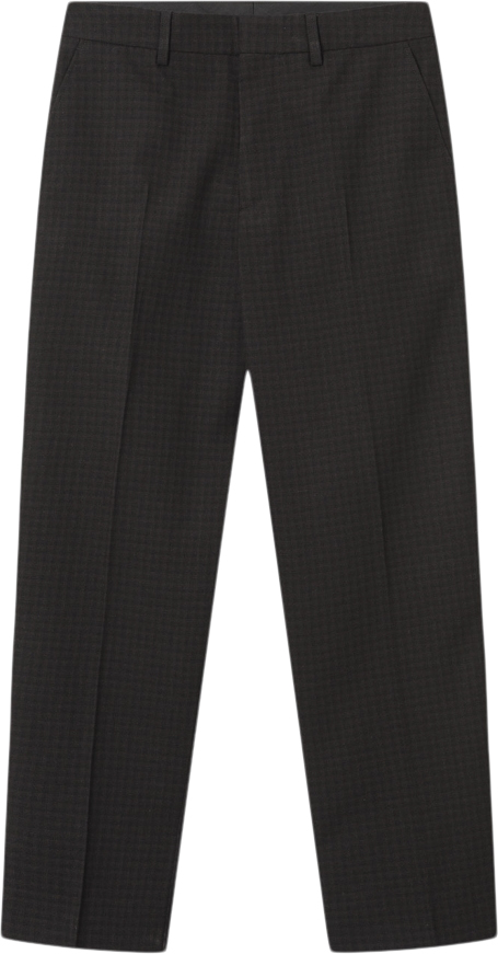 Se Wood Wood Charlie Wool Trousers Mand Brown Check Chinos Str 46 - hos Magasin ved Magasin