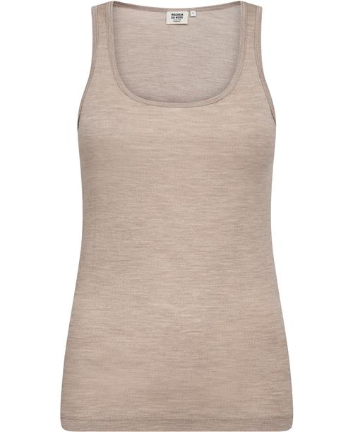 Magasin du Nord Collection Magasin Celia 2 100 RWS Merino Wool Kvinde Sand Melange Tanktoppe Str XS Merino