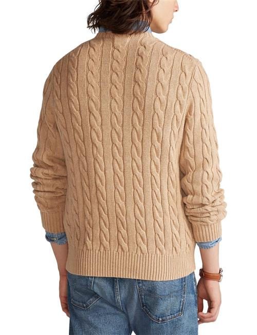 Polo Ralph Lauren Cotton Cablelsl-swt Mand Camel Melange Sweaters Slim Fit Str XXL - Bomuld hos Magasin