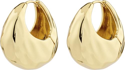 Pilgrim Believe Recycled Chunky Hoop Earrings Goldplated one size - Creoler hos Magasin