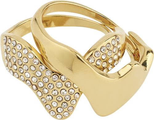 Pilgrim Connect Recycled 2in-1 set Crystal Rings Gold-plated one size - Ringe hos Magasin