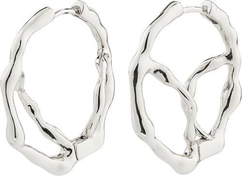 Pilgrim Dido Recycled Hoop Earrings Silverplated one size - Creoler hos Magasin