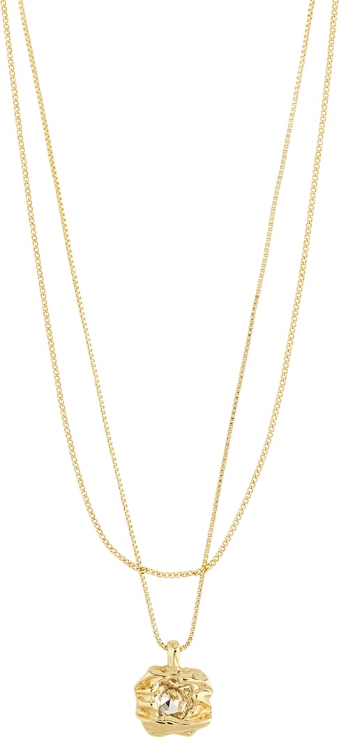 Pilgrim Feel Recycled Necklace 2in-1 set Gold-plated one size - Halskæder Med Vedhæng hos Magasin