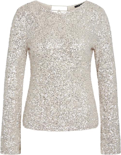 Se Bruuns Bazaar Aralubbellias Blouse Kvinde Beige/silver Langærmede Bluser Str 42 - Polyester hos Magasin ved Magasin