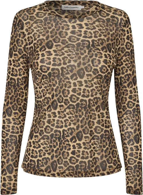 Lollys Laundry Iriell Blouse LS Kvinde Leopard Print Langærmede Bluser Str L - hos Magasin