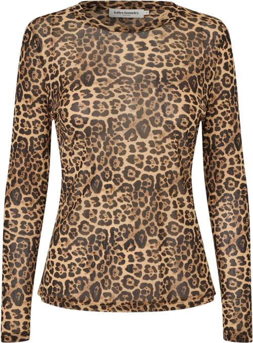 Lollys Laundry Iriell Blouse LS Kvinde Leopard Print Langærmede Bluser Str XL - hos Magasin