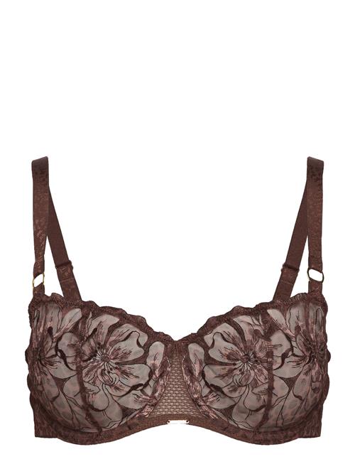 Se CHANTELLE Fleurs Half-Cup Balcony Bra CHANTELLE Brown ved Booztlet