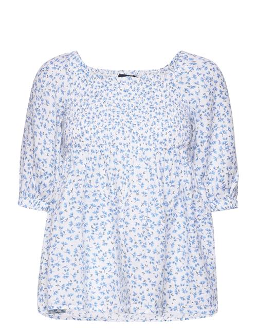 Lexington Clothing Hazel Printed Linen Smock Top Lexington Clothing Blue