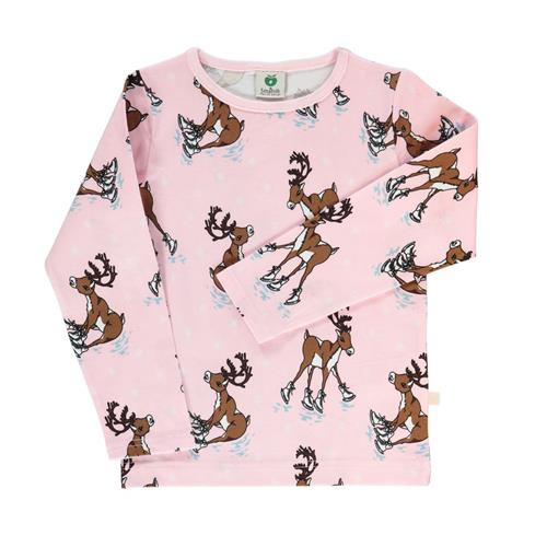 Se Småfolk Raindeer Langærmet T-Shirt Icy Pink | Lyserød | 4-5 years ved Babyshop