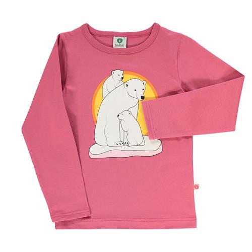 Småfolk Langærmet T-shirt i Baroque Rose med isbjørne | Lyserød | 5-6 years