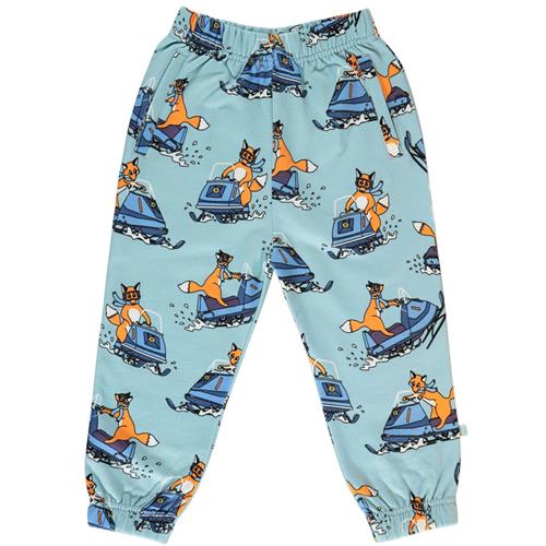 Småfolk Sweatpants i Stratosphere med snescooter mønster | Blå | 2-3 years