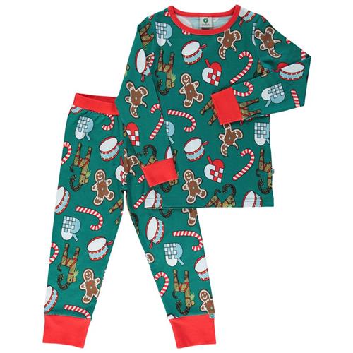 Småfolk Julepyjamas Petroleum Green | Grønn | 1-2 years