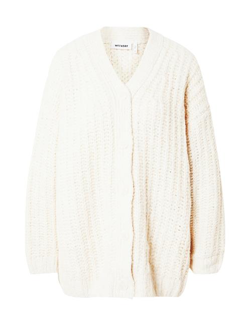 Se WEEKDAY Oversized cardigan 'Leyla'  hvid ved About You