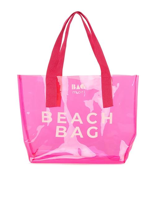 Bagmori Strandtaske  fuchsia / hvid