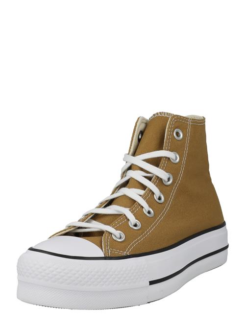 CONVERSE Sneaker high 'Chuck Taylor All Star Lift Hi'  karamel / sort / hvid