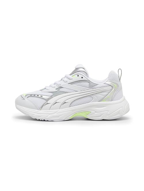 Se PUMA Sneaker low 'Morphic'  lysegrå / lime / sølv / hvid ved About You